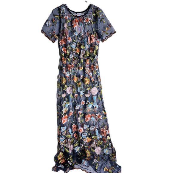 Lularoe Deanne II Sheer Lace Floral Embroider Layering Unlined Maxi Dress S NWT - Picture 1 of 11